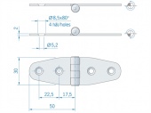 Плоская петля из нержавеющей стали ROCA 100 x 27 мм