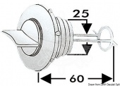 Osculati 18.346.10 - Водоотлив с пробкой из полиамида отверстие 25 мм с защитой от потери пробки (10 шт)