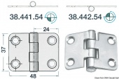 Osculati 38.441.54 - Универсальная петля с наружной центральной осью 48x37x2 мм