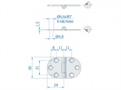 Округлённая плоская петля из нержавеющей стали ROCA 47x30 мм