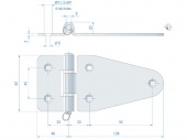 Петля из нержавеющей стали со съёмным штифтом ROCA 184 x 82 мм