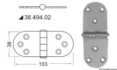 Osculati 38.494.02 - Фрикционная петля из полированной нержавеющей стали 103x38x2 мм