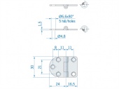 Круглая/прямая плоская петля из нержавеющей стали ROCA 40,5 x 30 мм