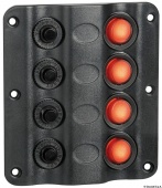 Osculati 14.104.01 - Электрический щиток Wave Design с клавишными выключателями со светодиодной индикацией 4 переключателя 