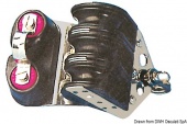 Osculati 55.034.10 - Шарикоподшипниковый блок трехшкивный со стопорами из углепластика на шарикоподшипниках, направляющая скоба 10x38cc 