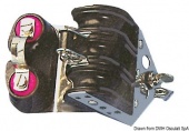 Osculati 55.035.08 - Шарикоподшипниковый блок трехшкивный со стопорами из углепластика на шарикоподшипниках, направляющая скоба 8x28cb 