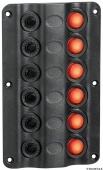 Osculati 14.104.02 - Электрический щиток Wave Design с клавишными выключателями со светодиодной индикацией 6 переключателей 