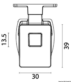 Латунная кнопка с замком 30x40x21,5 мм