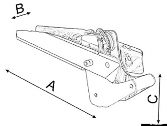 Osculati 01.333.10 - Легкий откидной роульс Compact 10 кг 300 мм 