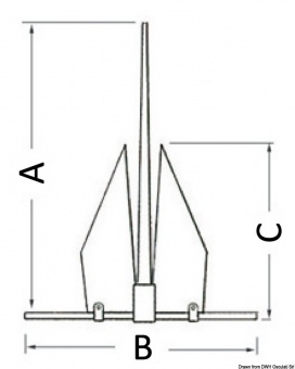 Osculati 01.111.02 - Якорь из анодированного алюминия LEWMAR LFX 6 мм 2 кг
